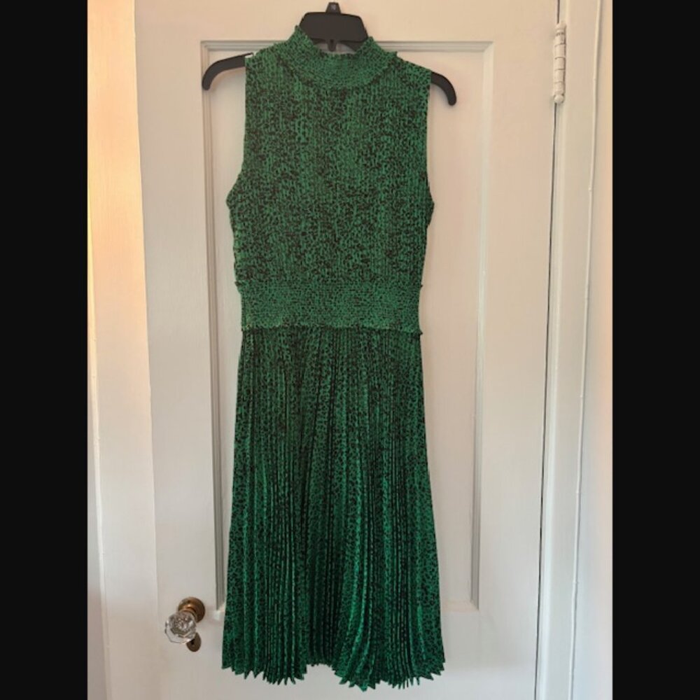 Nanette Lepore Smock Trim Pleated Dress
